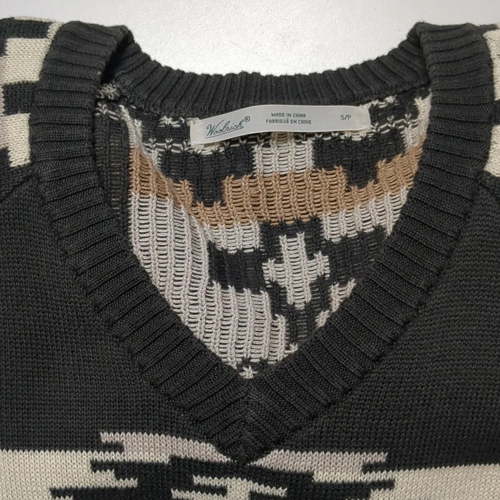 Woolrich Charcoal Green and Cream Southwestern Sweater Dress - Picture 2 of 2